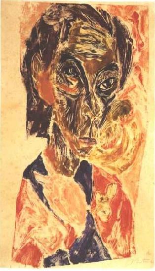 Ernst Ludwig Kirchner Head of a sick man - Selfportrait oil painting picture